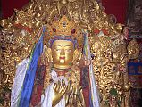 Tibet Lhasa 02 10 Jokhang Inside Another Maitreya Statue The inner sanctum of the Jokhang houses its most important images and chapels. In the central area is another large seated statue of Maitreya, the Future Buddha. Although there�s no photography allowed, here�s a photo from my 1993 trip.